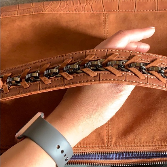 Neiman Marcus Microsuede Tan Clutch, 14” x 9”  NWT - Picture 5 of 6